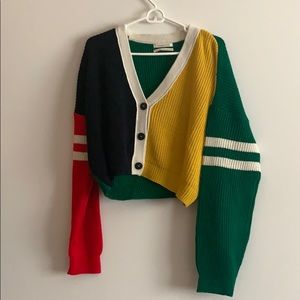 multicolored cropped sweater